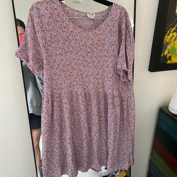 Dresses | Cotton On Floral Purple Babydoll Dress Size Large | Poshmark